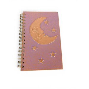 Purple Moon Stars Spiral Journal Witchy Celestial Notebook 160 Pages